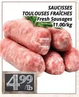 Supermarché PA SAUCISSES TOULOUSES FRAÎCHES | Fresh Sausages offer