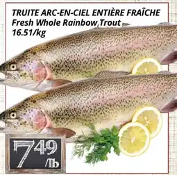 Supermarché PA TRUITE ARC-EN-CIEL ENTIÈRE FRAÎCHE | Fresh Whole Rainbow Trout offer