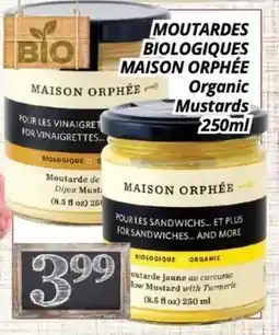 Supermarché PA MOUTARDES BIOLOGIQUES MAISON ORPHÉE | Organic Mustards offer