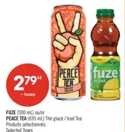 Pharmaprix FUZE (500 mL) or PEACE TEA (695 mL) Iced Tea offer