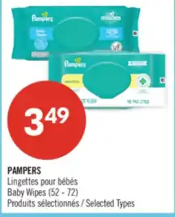 Pharmaprix PAMPERS Baby Wipes, 52 - 72 offer