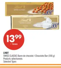Pharmaprix LINDT SWISS CLASSIC Chocolate Bar offer