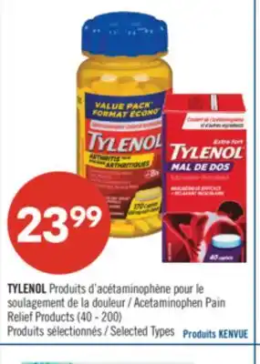 Pharmaprix TYLENOL Acetaminophen Pain Relief Products offer