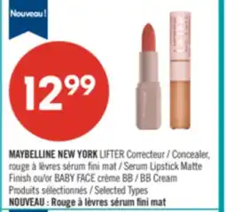 Pharmaprix MAYBELLINE NEW YORK LIFTER Concealer, Serum Lipstick Matte Finish or BABY FACE BB Cream offer