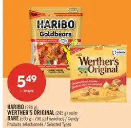 Pharmaprix HARIBO (284 g), WERTHER'S ORIGINAL (245 g) or DARE (500 g - 700 g) Candy offer