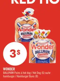 Pharmaprix WONDER BALLPARK Hot Dog (6) or Hamburger Buns (8) offer