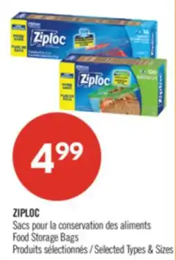 Pharmaprix ZIPLOC Food Storage Bags offer
