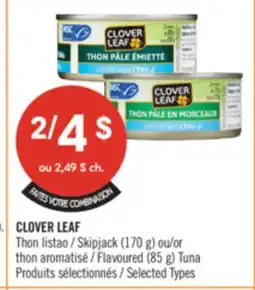 Pharmaprix CLOVER LEAF Skipjack (170 g) or Flavoured (85 g) offer
