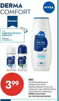 Pharmaprix NIVEA Roll-On Antiperspirant/Deodorant (50 mL) or Body Wash (500 mL) offer