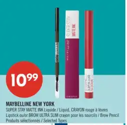 Pharmaprix MAYBELLINE NEW YORK Liquid Lipstick or BROW ULTRA SLIM Brow Pencil offer