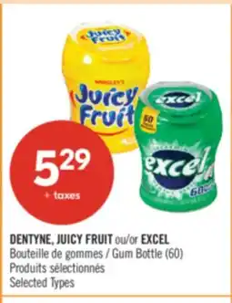 Pharmaprix DENTYNE JUICY FRUIT EXCEL Gum Bottle (60) offer