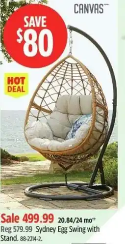 Canadian Tire Sydney Egg Swing with Stand offer
