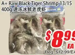 WinCo Food Mart A+ Raw Black Tiger Shrimp 13/15 offer