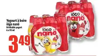 Bonanza Yogourt à boire iögo nanö offer