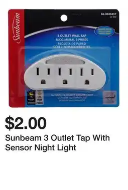 Dollarama Sunbeam 3 Outlet Tap With Sensor Night Light offer