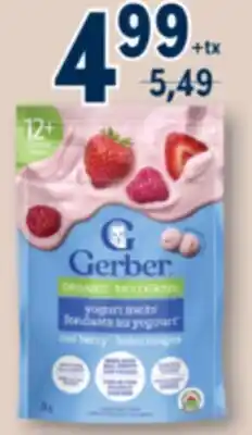 Familiprix GERBER, Organic, Yogurt melts offer