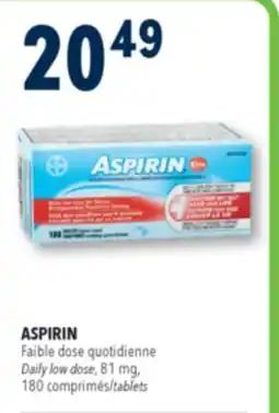 Familiprix ASPIRIN Daily low dose, 81mg, 180tablets offer