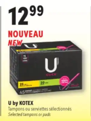 Familiprix U by KOTEX, Selected pads or tampons offer