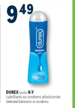 Familiprix DUREX or K-Y, Selected lubricants or condoms offer