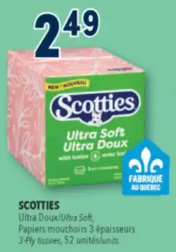 Familiprix Scotties Ultra Soft 3-ply tissues hypoallergenic with lotion Box 52un offer
