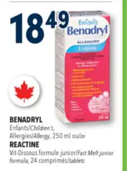 Familiprix Benadryl Children's bubble gum flavour allergy liquid offer