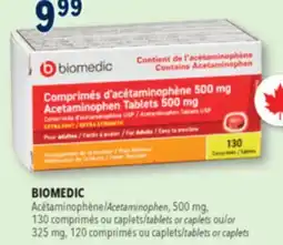 Familiprix BIOMEDIC Acetaminophen, 500mg, tablets or caplets or 325mg, 120 tablets or caplets offer