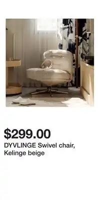 IKEA DYVLINGE Swivel chair, Kelinge beige offer