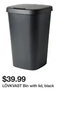 IKEA LÖVKVAST Bin with lid, black offer