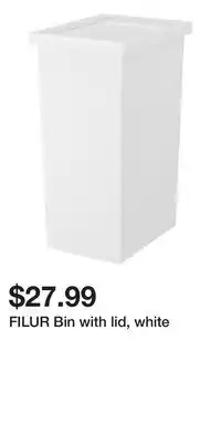 IKEA FILUR Bin with lid, white offer