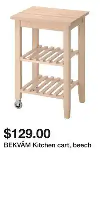 IKEA BEKVÄM Kitchen cart, beech offer