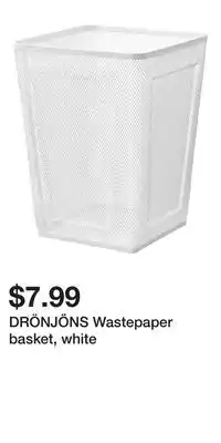 IKEA DRÖNJÖNS Wastepaper basket, white offer