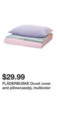 IKEA FLÄDERBUSKE Duvet cover and pillowcase(s), multicolor offer