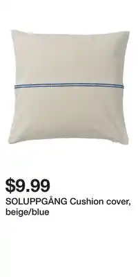 IKEA SOLUPPGÅNG Cushion cover, beige/blue offer