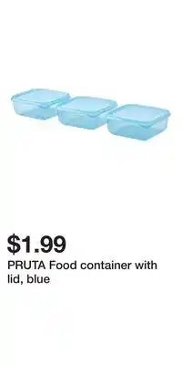IKEA PRUTA Food container with lid, blue offer