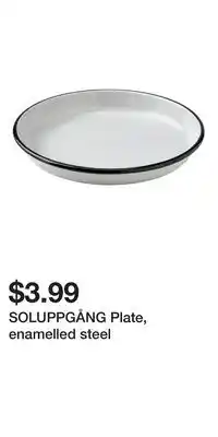 IKEA SOLUPPGÅNG Plate, enamelled steel offer