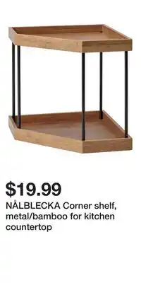 IKEA NÅLBLECKA Corner shelf, metal/bamboo for kitchen countertop offer