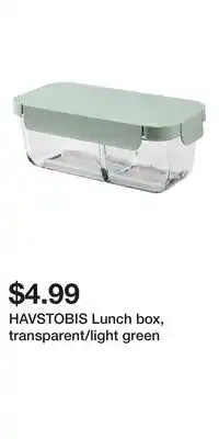 IKEA HAVSTOBIS Lunch box, transparent/light green offer
