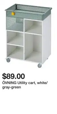 IKEA ÖVNING Utility cart, white/gray-green offer