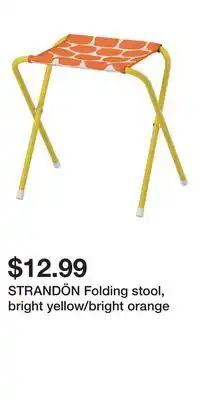 IKEA STRANDÖN Folding stool, bright yellow/bright orange offer
