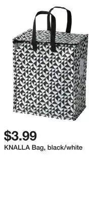 IKEA KNALLA Bag, black/white offer
