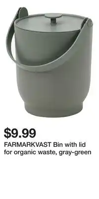 IKEA FARMARKVAST Bin with lid for organic waste, gray-green offer