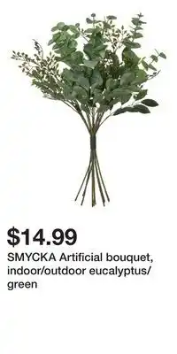 IKEA SMYCKA Artificial bouquet, indoor/outdoor eucalyptus/green offer