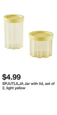 IKEA SPJUTLILJA Jar with lid, set of 2, light yellow offer