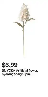 IKEA SMYCKA Artificial flower, hydrangea/light pink offer