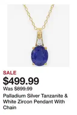 TSC Stores Palladium Silver Tanzanite & White Zircon Pendant With Chain offer