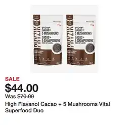 TSC Stores High Flavanol Cacao + 5 Mushrooms Vital Superfood Duo offer