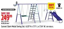 Canadian Tire Sportspower Sunset Slam Metal Swing Set offer