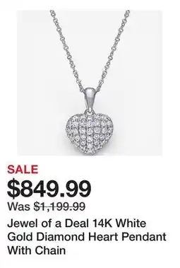 TSC Stores Jewel of a Deal 14K White Gold Diamond Heart Pendant With Chain offer