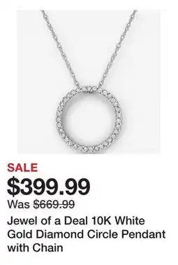 TSC Stores Jewel of a Deal 10K White Gold Diamond Circle Pendant with Chain offer