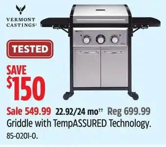 Canadian Tire Vermont Castings Griddle with TempASSURED Technology offer